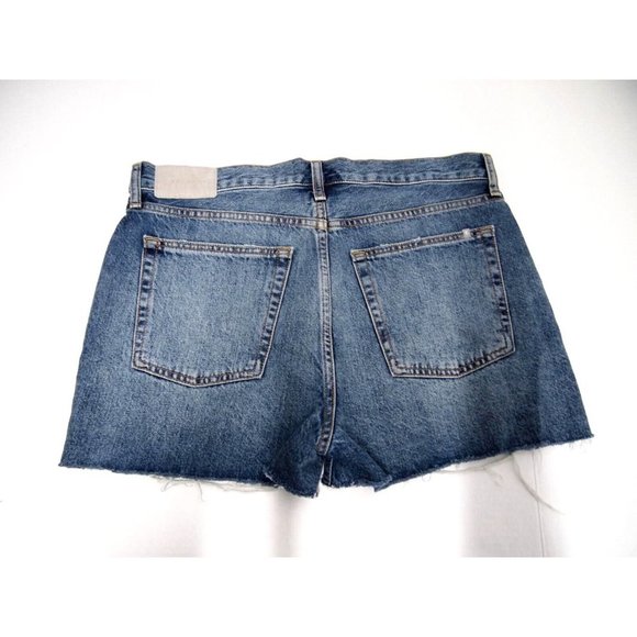 Everlane Womens Shorts 28 Relaxed 90s Denim Jean High Rise Distress Medium Wash - Picture 4 of 6